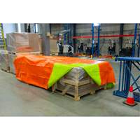B&acirc;che tiss&eacute;e robuste haute visibilit&eacute;, Poly&eacute;thyl&egrave;ne, Vert/Orange, 16' x 20' x 12 mils Les Fournitures Industrielles Méga