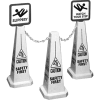 "Caution" Lamba Traffic Cones, English with Pictogram Les Fournitures Industrielles Méga