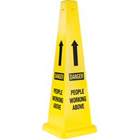 "People Working Above" Traffic Cones, English with Pictogram Les Fournitures Industrielles Méga