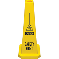 "Safety First" Lamba Traffic Cones, English with Pictogram Les Fournitures Industrielles Méga