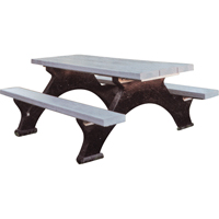 Tables de pique-nique en plastique recycl&eacute;, 6' lo x 62-1/4" la, Gris Les Fournitures Industrielles Méga