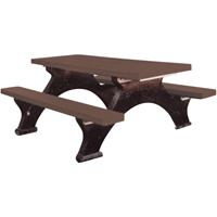 Tables de pique-nique en plastique recycl&eacute;, 8' lo x 62-1/4" la, Brun Les Fournitures Industrielles Méga