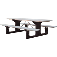 Tables de pique-nique en plastique recycl&eacute;, 6' lo x 61-1/2" la, Gris Les Fournitures Industrielles Méga