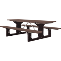 Tables de pique-nique en plastique recycl&eacute;, 6' lo x 61-1/2" la, Brun Les Fournitures Industrielles Méga