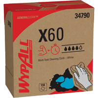 Chiffons X60 WypAll, Tout usage, 16-3/4" lo x 8-3/8" la Les Fournitures Industrielles Méga