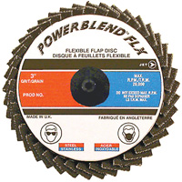 Disque &agrave; lamelles &agrave; rouler POWERBLEND FLX, 2" x Type R, Grain Z40, Alumine de zirconium Les Fournitures Industrielles Méga