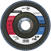 Disque &agrave; lamelles POWERBLEND, 5" x 7/8", Type 29, Grain Z40, Alumine de zirconium Les Fournitures Industrielles Méga