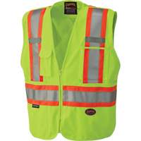 6936 5-Point Tear-Away Safety Vest, High Visibility Lime-Yellow, 2X-Large, Polyester Les Fournitures Industrielles Méga