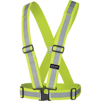 5592 Harnais de s&eacute;curit&eacute; &eacute;lastique, Jaune lime haute visibilit&eacute;, Couleur r&eacute;fl&eacute;chissante Argent, Taille unique Les Fournitures Industrielles Méga