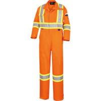 5555 High Visibility FR Rated & Arc Rated Safety Coveralls, Size 36, High Visibility Orange, 11 cal/cm² Les Fournitures Industrielles Méga