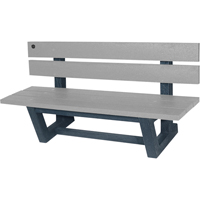Outdoor Park Benches, Recycled Plastic, 72" L x 23-3/16" W x 29-13/16" H, Grey Les Fournitures Industrielles Méga