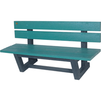 Outdoor Park Benches, Recycled Plastic, 72" L x 23-3/16" W x 29-13/16" H, Green Les Fournitures Industrielles Méga
