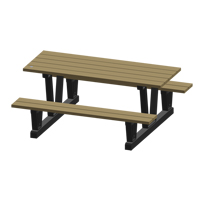 Tables de pique-nique d'ext&eacute;rieur en plastique recycl&eacute;, 72" lo x 60-5/16" la, Sable Les Fournitures Industrielles Méga