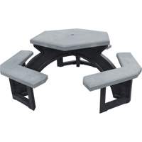 Tables de pique-nique hexagonales en plastique recycl&eacute;, 78" lo x 78" la, Gris Les Fournitures Industrielles Méga