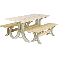 Trousse de table &agrave; pique-nique et bancs 2x4 Basics, 8' lo x 30" la, Sable Les Fournitures Industrielles Méga