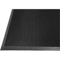 Tapis Gritstop Fingermat, Caoutchouc, Grattoir Type, Motif Textur&eacute;, 2' x 2-2/3', Noir Les Fournitures Industrielles Méga