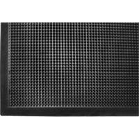 Tapis Gritstop Fingermat, Caoutchouc, Grattoir Type, Motif Textur&eacute;, 2' x 2-2/3', Noir Les Fournitures Industrielles Méga