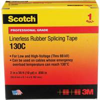 Ruban d'&eacute;pissage sans support en caoutchouc de calibre professionnel Scotch, 50,8 mm (2") la x 9 m (30') lo, 30 mils, Noir Les Fournitures Industrielles Méga
