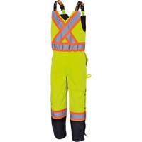 5041BB Pantalon &agrave; bretelles matelass&eacute; imperm&eacute;able, Polyester, Grand, Jaune lime haute visibilit&eacute; Les Fournitures Industrielles Méga