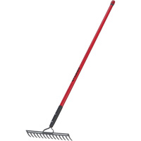 Level Rake, Fibreglass Handle, 14" W, Forged Steel Blade, 14 Tines Les Fournitures Industrielles Méga