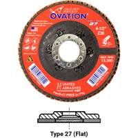 OVATION MEULE LAMELLE41/2X5/811 GRAIN36, 4-1/2" x 5/8"-11, Type 27, Grain 36, Zirconium Les Fournitures Industrielles Méga