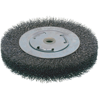 Brosses &eacute;conomiques &agrave; fils cr&ecirc;p&eacute;s - Face large, 8" dia., Fils 0.014, Arbre 2" Les Fournitures Industrielles Méga