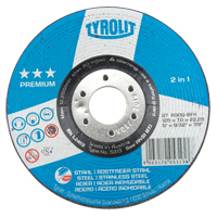 Premium 2-in-1 Grinding Wheel, 5" x 9/32", 7/8" Arbor, Type 27 Les Fournitures Industrielles Méga