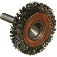 Circular Crimped Wire End Brushes, 1-1/2", 0.005" Fill, 1/4" Shank Les Fournitures Industrielles Méga