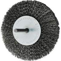 Circular Crimped Wire End Brushes, 4", 0.008" Fill, 1/4" Shank Les Fournitures Industrielles Méga