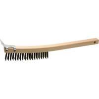 Scratch Brush With Scraper, Steel, 3 x 19 Wire Rows, 13" Long Les Fournitures Industrielles Méga