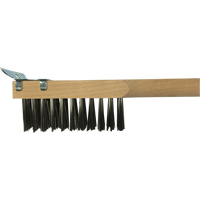 Scratch Brush With Scraper, Stainless Steel, 3 x 10 Wire Rows, 20" Long Les Fournitures Industrielles Méga