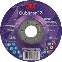 Cubitron 3 meule a moyeu d&eacute;port&eacute;, 4-1/2" x 1/4", Arbre 7/8", C&eacute;ramique, Type T27 Les Fournitures Industrielles Méga