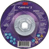 Meule a moyeu d&eacute;port&eacute; Cubitron 3, 4-1/2" x 1/4", Arbre 5/8"-11, C&eacute;ramique, Type T27 Les Fournitures Industrielles Méga