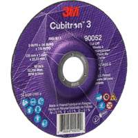 Meule &agrave; tronçonner Cubitron 3, 5" x 0,04", Arbre de 7/8", Type 27, C&eacute;ramique, 60 Tr/min Les Fournitures Industrielles Méga