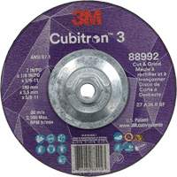Cubitron 3 Cut and Grind Wheel, 7" x 1/8", 5/8"-11 Arbor, Type 27, 36 Grit, Ceramic Les Fournitures Industrielles Méga