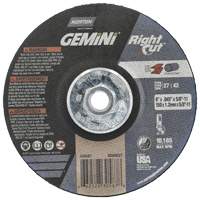 Meule &agrave; tronçonner pour coupe &agrave; angle droit RightCut Gemini, 6" x 0,045", Arbre de 5/8"-11, Type 27/42, Oxyde d'aluminium, 10185 Tr/min Les Fournitures Industrielles Méga