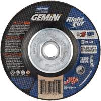 Meule &agrave; tronçonner pour coupe &agrave; angle droit RightCut Gemini, 4-1/2" x 0,045", Arbre de 5/8"-11, Type 27/42, Oxyde d'aluminium, 13580 Tr/min Les Fournitures Industrielles Méga