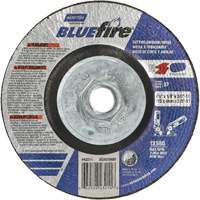 Disque de meulage et tronçonnage BlueFire, 4-1/2" x 1/8", Arbre de 5/8"-11, Type 27, Alumine de zirconium Les Fournitures Industrielles Méga