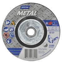 Disque de meulage et tronçonnage m&eacute;tallique, 4-1/2" x 1/8", Arbre de 5/8"-11, Type 27, Oxyde d'aluminium Les Fournitures Industrielles Méga
