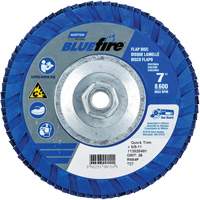 BlueFire&reg; Standard-Density Flap Disc, 7" x 5/8"-11, Type 27, P36 Grit, Zirconia Alumina Les Fournitures Industrielles Méga