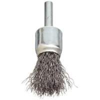 Stem Mounted Crimped Wire Brush, 3/4", 0.006" Fill, 1/4" Shank Les Fournitures Industrielles Méga