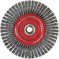 Brosse &agrave; fils nou&eacute;s pour cordons de soudure pour meuleuse angulaire, Dia. 6", Fils 0,02", Arbre 5/8"-11, Acier Les Fournitures Industrielles Méga