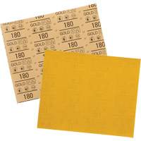Feuille abrasive dor&eacute;e 12545, 9" x 11", Grain 180, Oxyde d'aluminium Les Fournitures Industrielles Méga