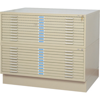 Classeurs en acier pour plans, 10 Tiroirs, 46-3/8" la x 35-3/8" p x 16-1/2" h Les Fournitures Industrielles Méga