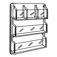 Literature Displays, Wall Mount, 9 Slots, Plastic, 30" W x 2" D x 36-7/8" H Les Fournitures Industrielles Méga