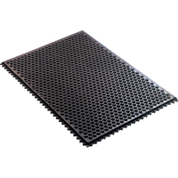 Conductive Anti-Fatigue Rubber Mat Interlocking Room System, Rubber, 2' W x 3' L, 1/2" Thick, Black Les Fournitures Industrielles Méga