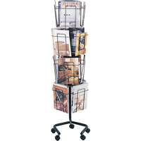 Pr&eacute;sentoirs pivotants pour documentation, Rotatif, 16 fentes, Fil m&eacute;tallique, 15" la x 15" p x 60" h Les Fournitures Industrielles Méga