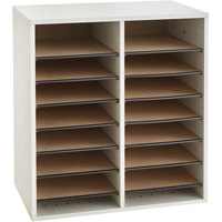 Casier &agrave; compartiments r&eacute;glable pour documentation, Stationnaire, 16 fentes, Bois, 19-1/2" la x 11-3/4" p x 21" h Les Fournitures Industrielles Méga