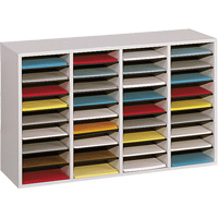Casier &agrave; compartiments r&eacute;glable pour documentation, Stationnaire, 36 fentes, Bois, 39-1/4" la x 11-3/4" p x 24" h Les Fournitures Industrielles Méga