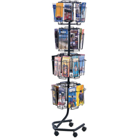 Pr&eacute;sentoirs pivotants pour documentation, Rotatif, 32 fentes, Fil m&eacute;tallique, 15" la x 15" p x 60" h Les Fournitures Industrielles Méga